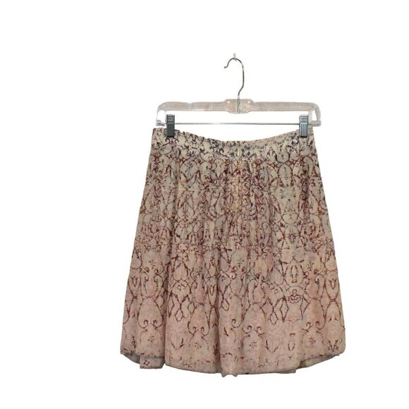Elie Tahari Cotton Silk Blend Weighted Hem Print Skirt Size 4 - Picture 2 of 10